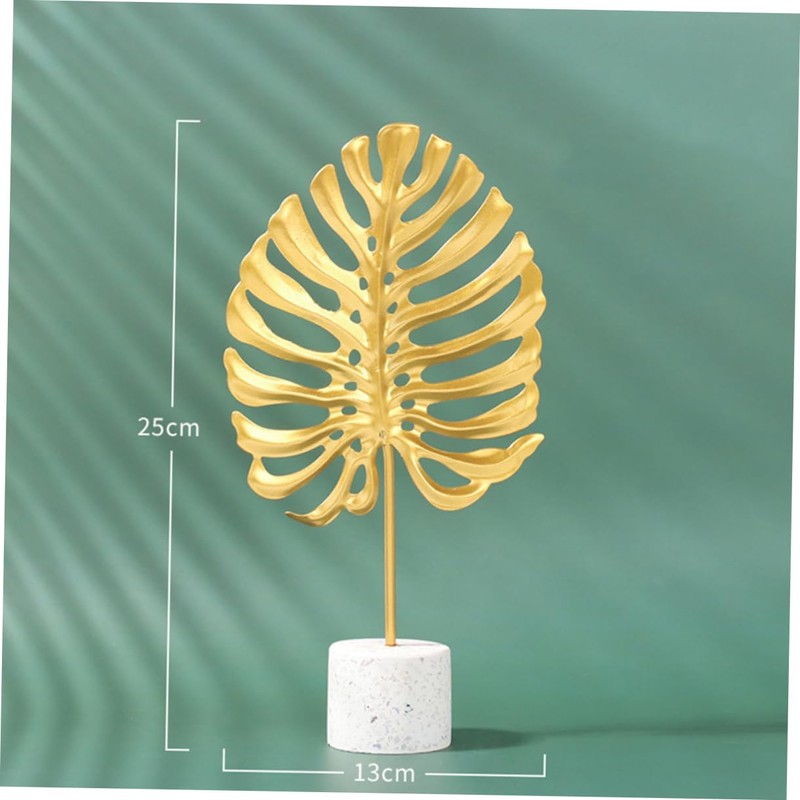 Ipetboom Golden Iron Monstera Leaf Ornament Large Artistic Desktop Decoration