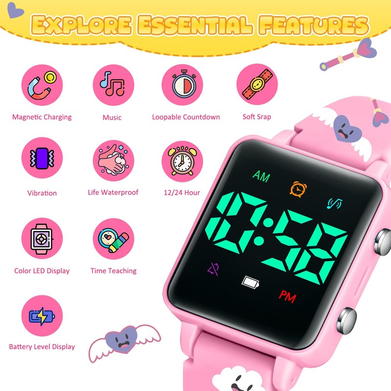 Potty Training Watch for Toddlers, Upgrade Magnetic Charging Potty Reminder