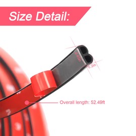 Car Edge Protector Strip, Automotive Door Rubber Soundproofing Weatherstrip B Shape Edge Trim Protection Seal Strip Suitable for Most Cars,Boats,Trucks,RVs (52.5FT)