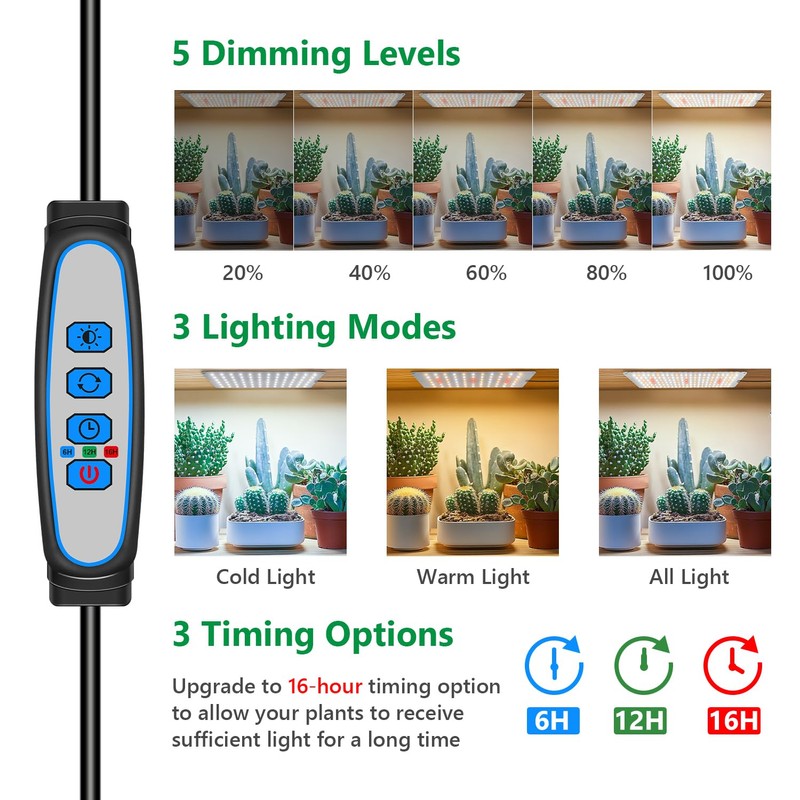 Aumtrly Grow Lights for Indoor Plants, Full Spectrum Under Shelf