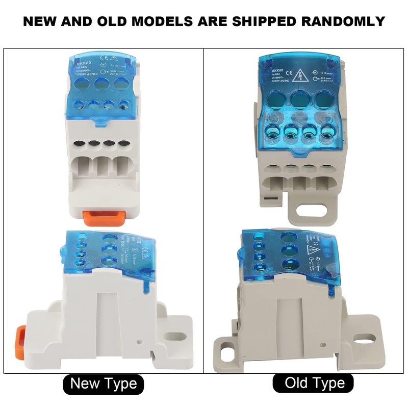 3Pcs Din Rail Distribution Box, UKK-80A Terminal Block Distribution Box