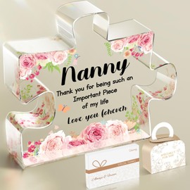 Usong Gifts for Nanny Gifts Grandma Birthday Gifts Nanny Birthday Gifts Grandma Gifts for Christmas Mothers Day Grandma Gift Box Set Acrylic Puzzle 3.9x3.3x0.6 Inch