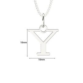 Aeon Jewellery Alphabet Initial Necklace - Y | 925 Sterling Silver | Adjustable 16-18 Inch Silver Necklace | Polishing Cloth Included