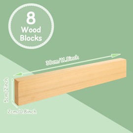 ZOFORTY 8 Pcs 11.8”x 2”x 0.8”Wood Blocks for Crafts, Unfinished Basswood Board, Hardwood Wooden Blocks for Crafts DIY Woodworking and Laser Engraving