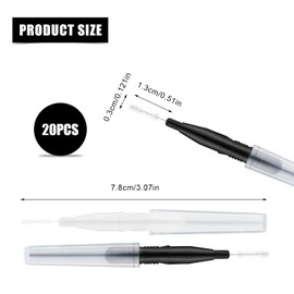 Pack of 20 Micro Eyebrow Brush, Multifunctional Eyebrow Brush, Micro Eyelash Brush Comb for False Eyelashes for Eyelash Lifting and Extending Eyebrow Cleaning