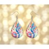 Twisted R Design Henrietta Paisley Print Wood Dangle Teardrop Print