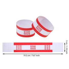 ONLYKXY $500 Self Sealing Cash Currency Straps Money Paper Bands Bill Wrappers Tape for Bank Supermarket Currency Organize Cash Dollar Wraps Organizer,50pcs