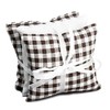 Swiss pine cushions, each with 9 x 9 cm, brown/white/white,