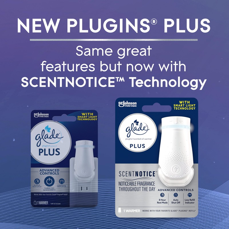 Glade PlugIn Plus Air Freshener Warmer, Holds Scented Oil Refill,