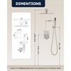 Arofa 12 Inch Shower Faucet Set, Brushed Nickel Rain Shower