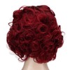 Curly Short Wig Wine Red Women Wig Gradient Color Adjustable