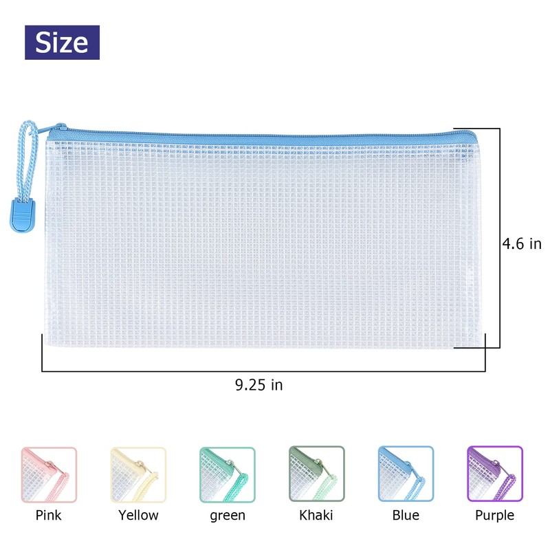 Tamaki 10 Pack Small Mesh Zipper Pouch Bags A6 Size