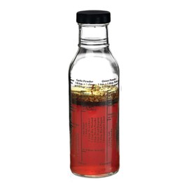 Kolder Salad Dressing Mixer Bottle with 8 Classic Recipes, Glass, 13-Ounce Capacity