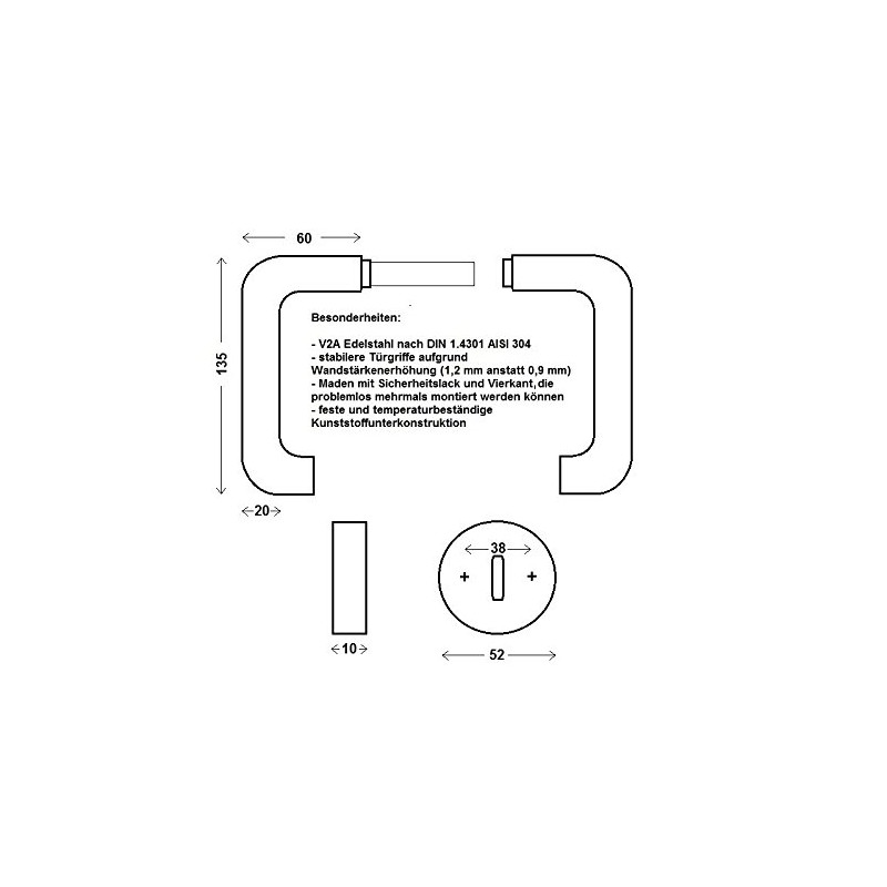 CK Door Fittings High-Quality Stainless Steel Rosette Fitting Orlando Profile