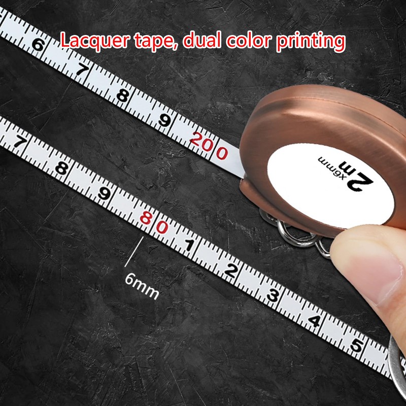 Plumdrop Measuring Tape Keychain, Functional Retractable Mini Tape Measure, 2M