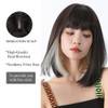 OUFEI Schwarze Interne Highlights Bob Perücke mit Pony Kurze gerade