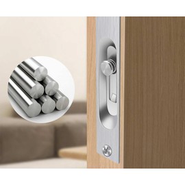 2 Pack 4 Inch Door Bolt Flush Stainless Steel Security French Door Lock Concealed Slide Bolt Latch with Installation Screws for Bathroom Internal Doors.patlock for Patio Doors