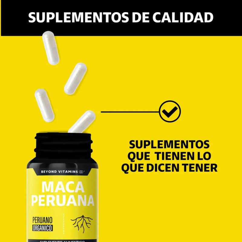 Maca Peruana Amarilla | 1000mg De Maca Peruana Orgánica Por
