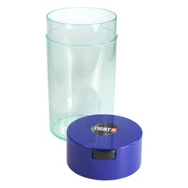 Tightvac - 3 to 12 Oz Vacuum Sealed Storage Container, Dark Blue Cap & Clear Body