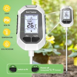 YAMRON 4-in-1 Soil Moisture Meter Digital Plant Temperature/So