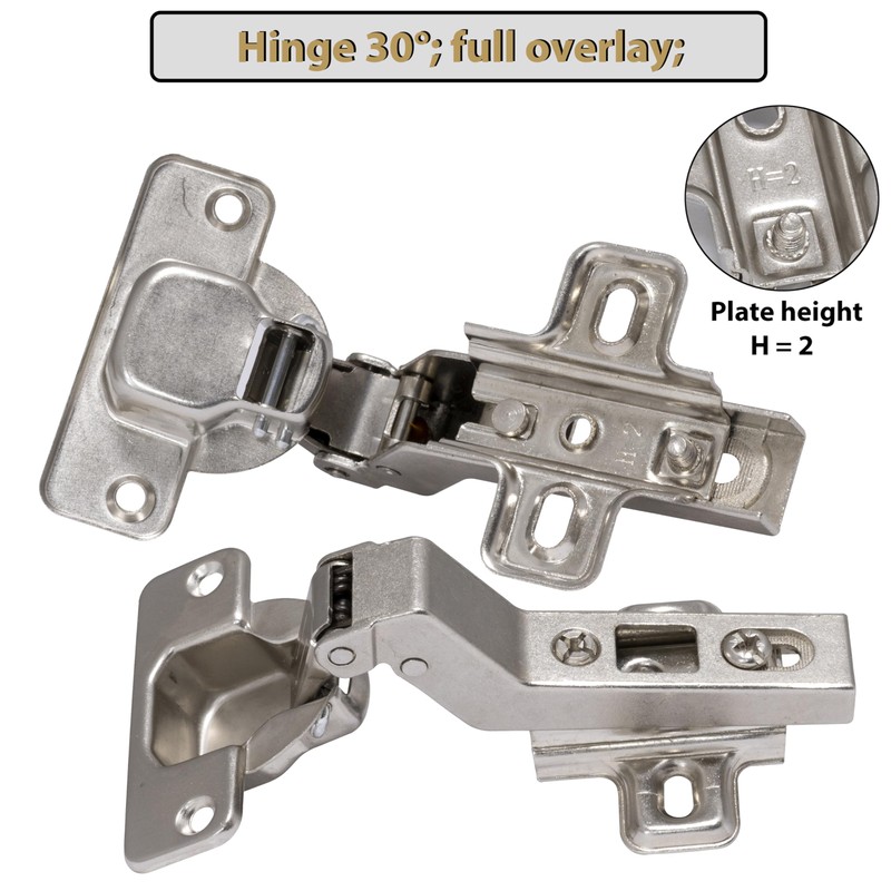 AERZETIX - C41050-Set of 4 Concealed Hinges 30° Curved for