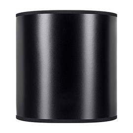 Upgradelights 6 Inch Barrel Drum Clip On Chandelier Lamp Shade (Black Parchment) with Gold Interior