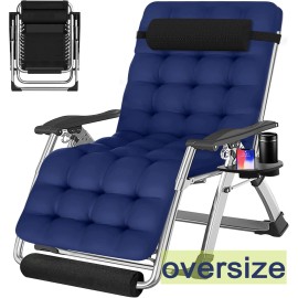 NAIZEA 29In XL Wide Oversized Zero Gravity Chair Lawn Folding Lounge Chairs