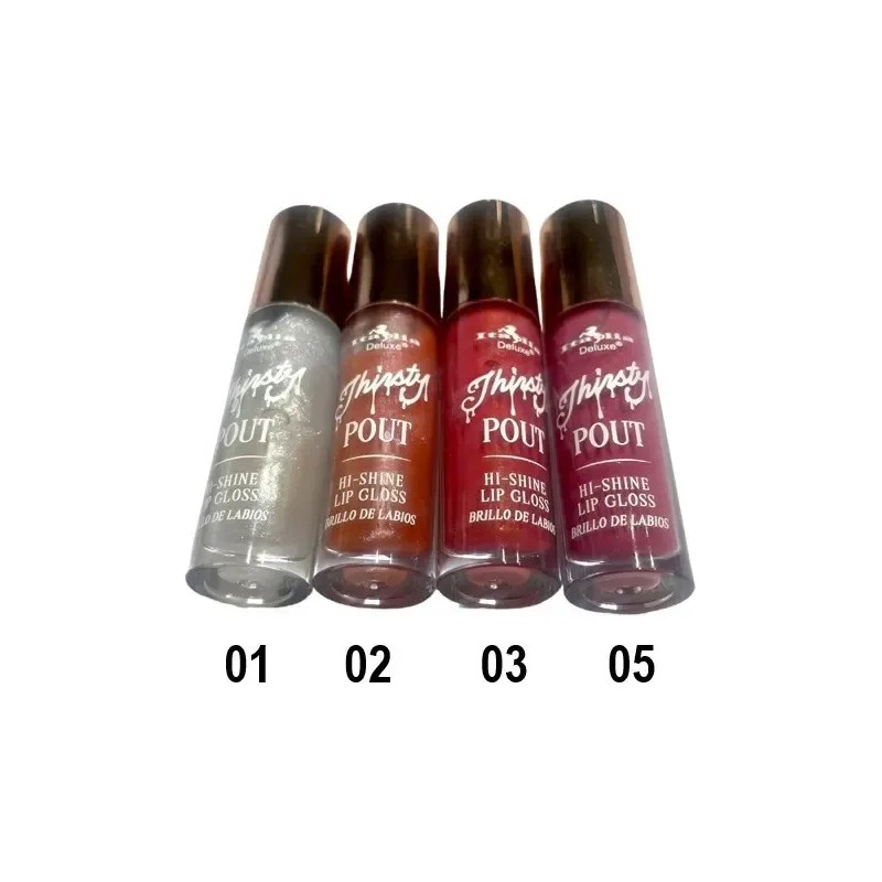 Labial Lip Gloss Thirsty Pout Hi-shine Italia Deluxe Brillo Color