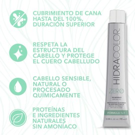 HIDRACOLOR - Tinte Permanente para Cabello Zero Color 5 Castaño Claro 90 ml, sin Amoniáco, Cubre Canas, con Miel y Aloe Vera, Gran Duración y Humectación, Coloración Cabello, Aporta Sedosidad y Brillo