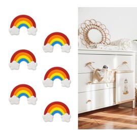 CcHhyyt Cartoon Shape Soft Rubber Knobs for Kids Girls Boys Cupboard Handle Drawer Knobs for Nursery Cupboards Pack of 6 (Red Rainbow)
