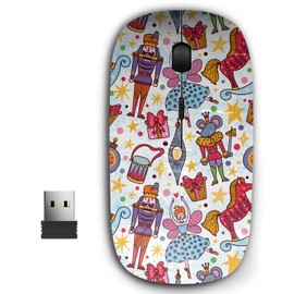 2.4G Ergonomic Portable USB Wireless Mouse for PC, Laptop, Computer, Notebook with Nano Receiver ( Christmas Nutcracker )