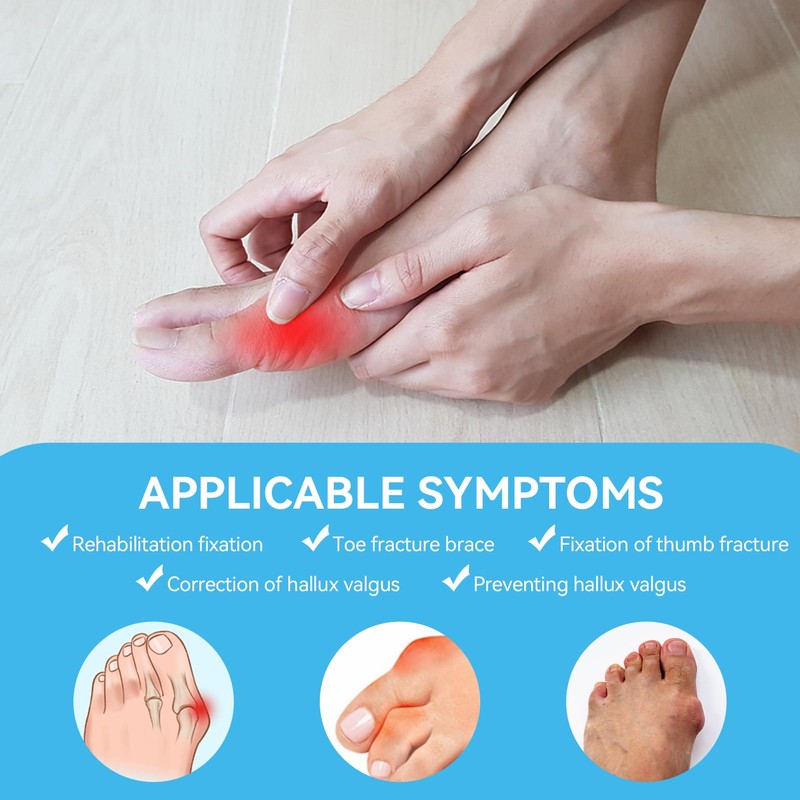 Toe Brace, Multi Adhesive Toe Fracture Fixator, Hallux Valgus Correction
