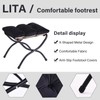 LITA Folding Upholstered Footrest Stool, Modern Small Portable Accent Ottoman