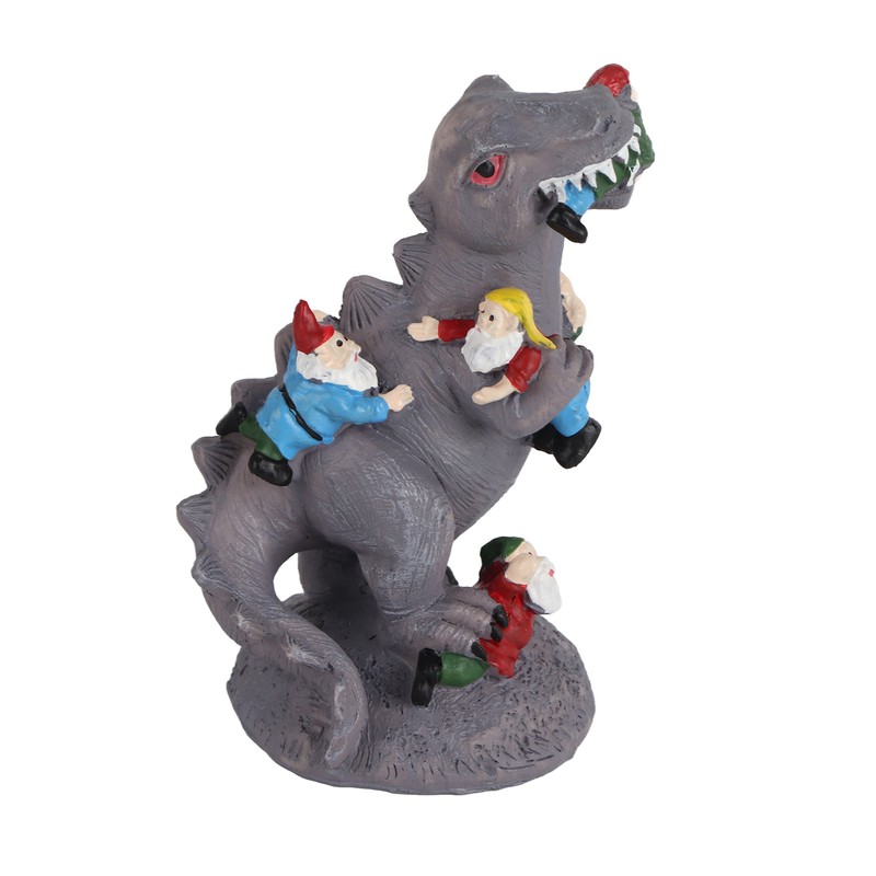 Garden Statue Dinosaur Eating Goblins Resin Art Sculpture for Outdoor