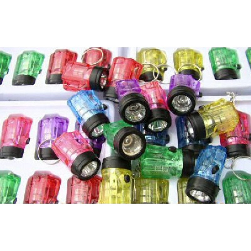 Hillfield 12 x Key Fob Torch Plastic 4 cm Transparent