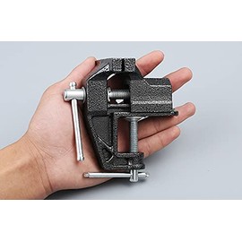 BUYSK Mini Table Bench Vice Clamp for Jewelry Model Making DIY Repairs Modelling Painting and Crafting-Black (cast Iron(32mm))