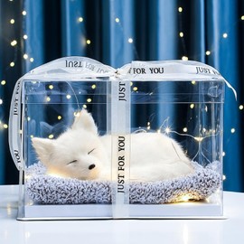 YJHWLF Adorable Soft Fox Plush Gifts 7- Inches Stuffed Animal Plush -Send Beautiful Square Gift Bag Cute Toy Gift for Boys and Girls,Christmas Birthday (Fox- Small)