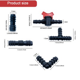 Irrigation Connection Kit for Hoses, 34 Pieces, Garden Hose, Hose Connector Set, Caps Plugs, Barbed Connector for Drip Sprinkler Systems (1/2 Inch)