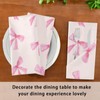 Burbuja Pink Bow Cloth Napkins Set of 6, 20x20 in