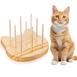VioraWhite Cats Chew Toys Set 15 Pcs Wood Cat Chew Sticks with 1 Pcs Cat Shaped Base Natural Cat Chew Stick Toy Cat Nip Treat Toys for Indoor Cats Kittens Dental Care Teeth Cleaning