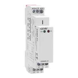GEYA Relé de impulso de Memoria de bloqueo electrónico 1SPDT 16A amplio Rango de voltaje Montado en riel DIN(GRM8-01, AC/DC12V~240V)