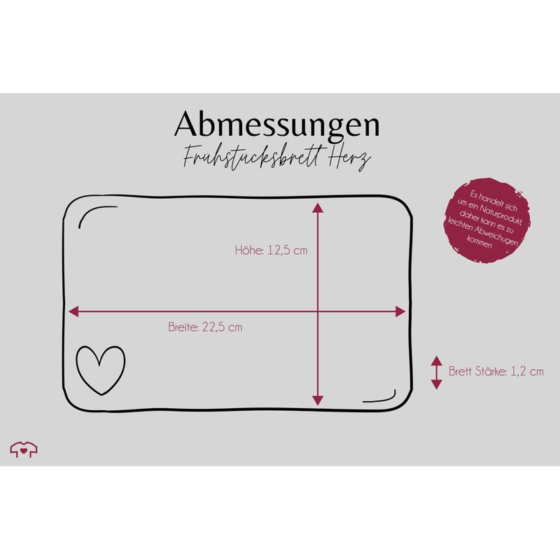 Breakfast Board Wooden Heart - Statement - For Little Hunger