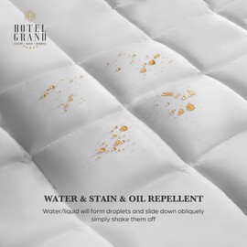 Hotel Grand Pillow Top Mattress Topper Cal King Size - Waterproof Mattress Protector Quilted Fitted Mattress Pad Cover with 8-20 Inch Deep Pocket Down Alternative Fill (72x84 inch, White)