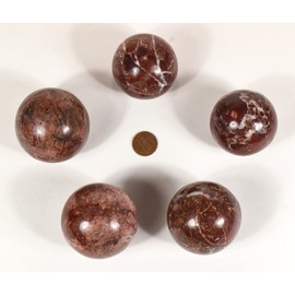 HQRP 49mm Deep Red Brecciated Jasper w/Inclusions Sphere Polished Natural Gemstone Crystal Mineral Ball - Peru + Stand (1PC)