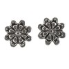 Touch Jewellery 925 Sterling Silver Flower Stud Earrings Oxidized Detail