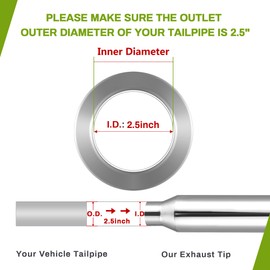 AUTOSAVER88 2 Pcs 2.5" Inlet Exhaust Tips, 4" Outlet 18" Overall Length Stainless Steel Diesel Exhaust Tailpipe Tip, Universal 2 1/2 Chrome Exhaust Tail Tips, Chrome-Plated, Weld On, Polished