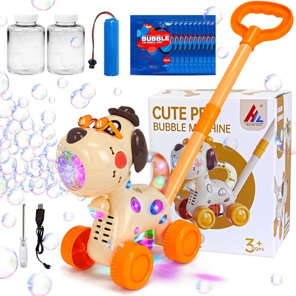 Goenb Automatic Bubble Blower Maker, Portable Dog Bubble Machine Lawn