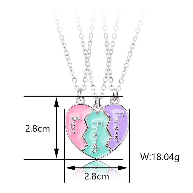 Saalort - Collares con colgante de corazón magnético para 3