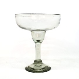 MexHandcraft Clear Large 14 oz Margarita Glasses (set of 4), Recycled Glass, Lead-free, Toxin-Free