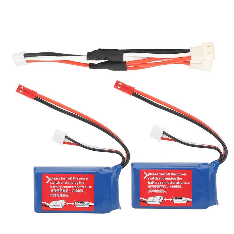2Pcs 7.4V 1100mAh Lithium Battery with Charging Cable Fit for